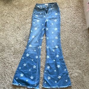 Star patterned bell bottoms